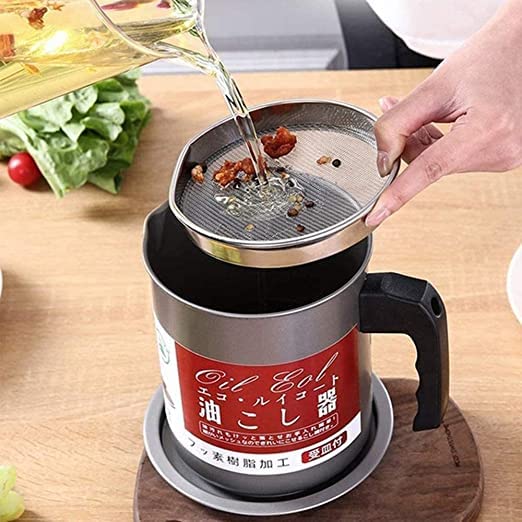 Oil Strainer For Kitchen | Oil Container Pot Filter 1.4 Liter (Without Box)