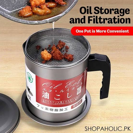 Oil Strainer For Kitchen | Oil Container Pot Filter 1.4 Liter (Without Box)