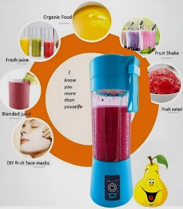 hand juicer maker fruit blender usb blender kitchen mixer kitche-6-Blade Portable Home USB Rechargeable Electric Fruit Extractor Juice Blender Machine(random color)