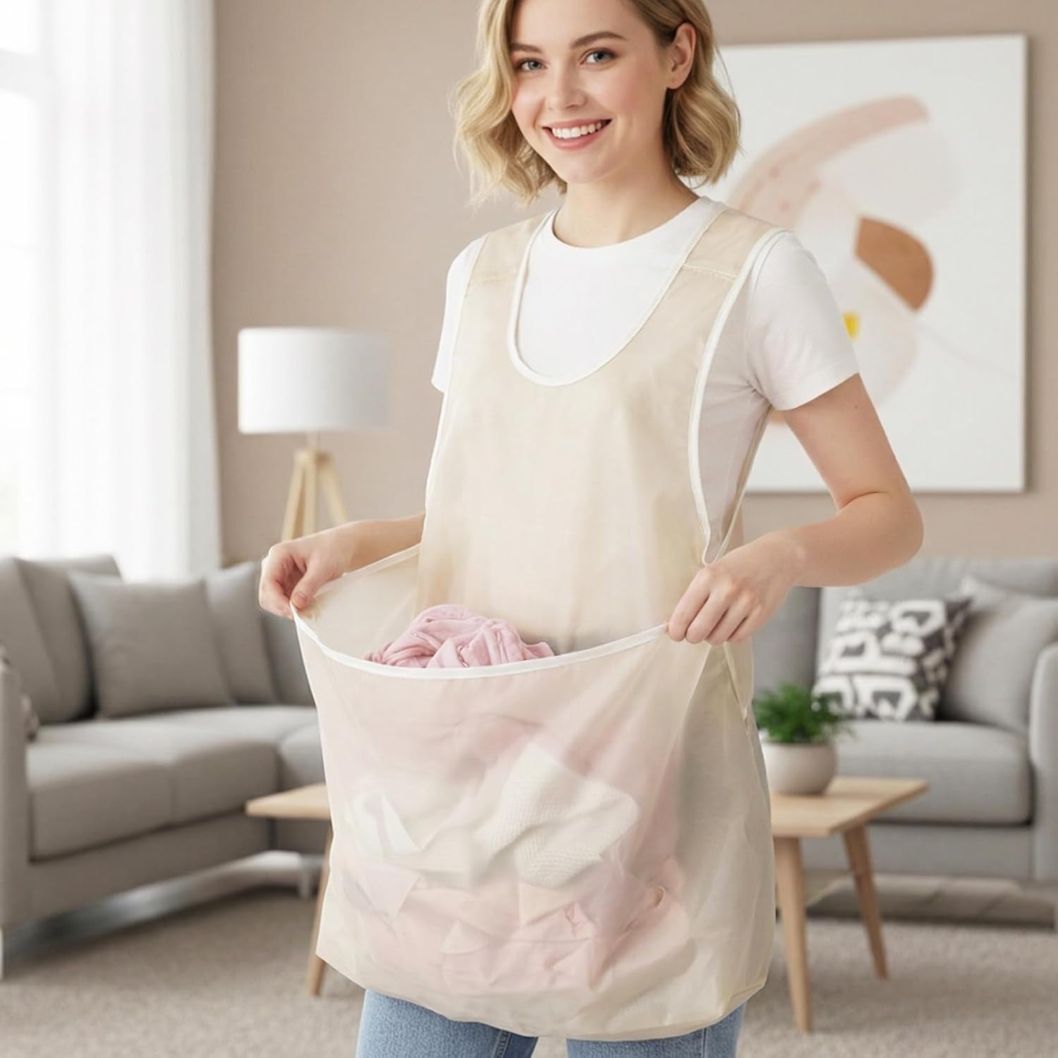 Laundry Bag Apron With Pocket